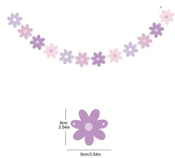 Charming Purple Daisy Pull Flowers: Birthday Party Decorations & Delightful Scene Bunting