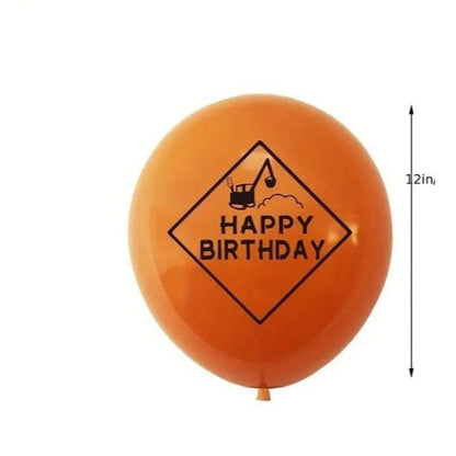 Digging into Fun: 10pcs Construction Theme Latex Balloons for Happy Birthday Party Decorations