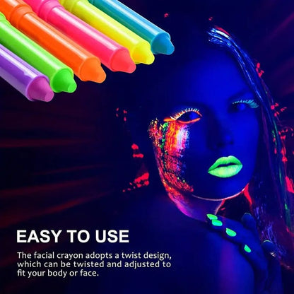 Glow and Show: UV Crayons Kit for Black Light Body Face Paint