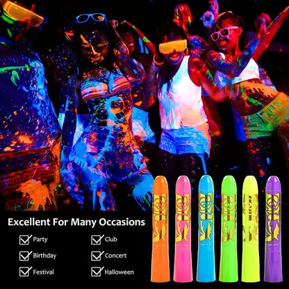 Glow and Show: UV Crayons Kit for Black Light Body Face Paint