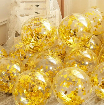 Gold Confetti Sequin Balloons, Party Decoration Balloons for weddings, baby showers, engagement and birthday parties and many more!