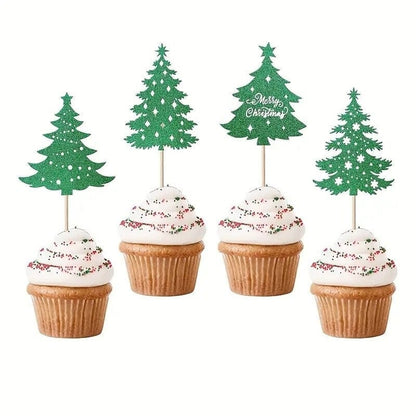 Twinkling Christmas Trees: Cupcake Toppers for Holiday Celebrations