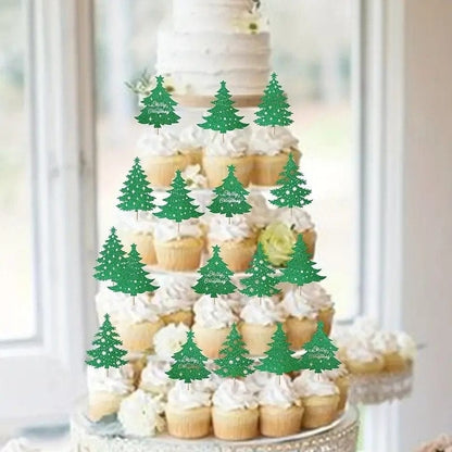 Twinkling Christmas Trees: Cupcake Toppers for Holiday Celebrations