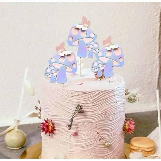 3pcs Mushroom Cake Topper: Whimsical Cake Decor