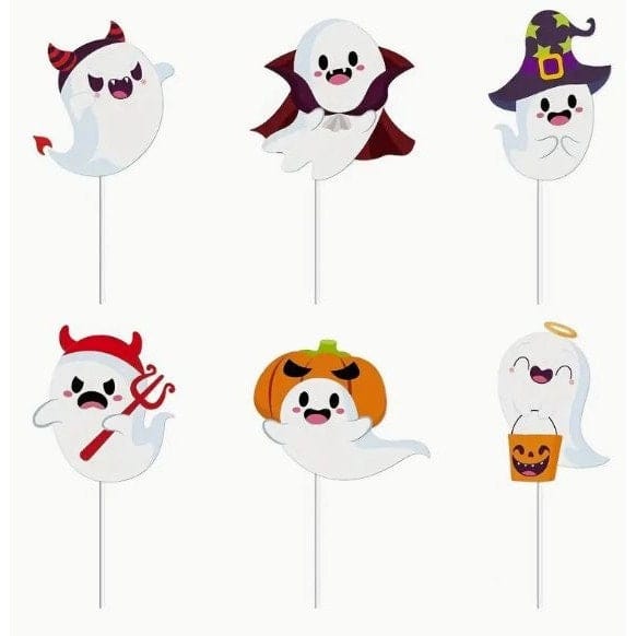 6 pack of Ghost Cupcake Topper - Perfect for Halloween