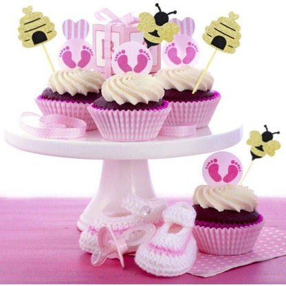 Bee Toothpicks: Glitter Bee Cupcake Toppers for Celebrations