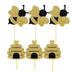 Bee Toothpicks: Glitter Bee Cupcake Toppers for Celebrations