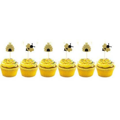 Bee Toothpicks: Glitter Bee Cupcake Toppers for Celebrations