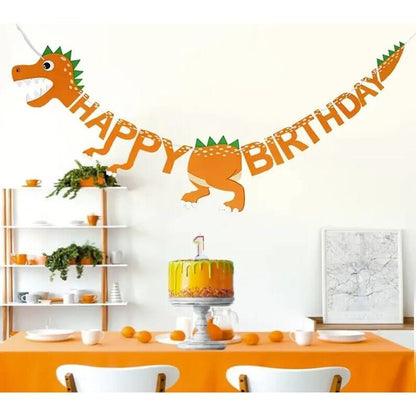 Blue Dinosaur Birthday Flag Decoration: Prehistoric Party Fun