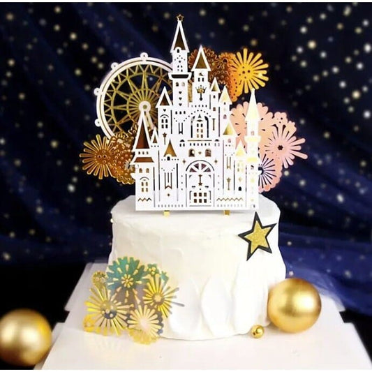 Castle & Ferris Wheel Birthday Cake Toppers Set