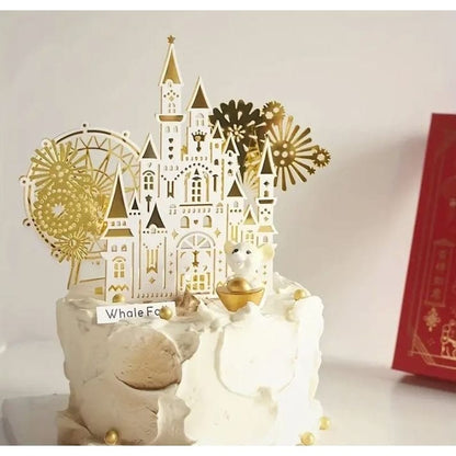 Castle & Ferris Wheel Birthday Cake Toppers Set