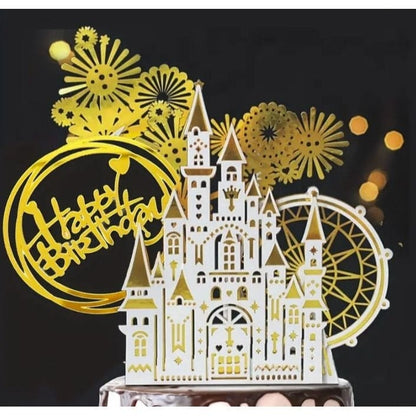 Castle & Ferris Wheel Birthday Cake Toppers Set