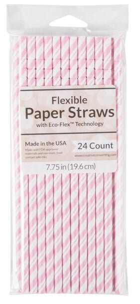Classic pink paper straws that are flexible, eco-friendly, and great for Spring, Summer, Fall Pool Parties, BBQ's, and turtle safe!