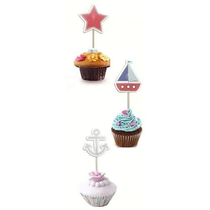 Cupcake Toppers, Baby Shower Birthday Wedding Cupcake Toppers, Travel Theme Party Cupcake Decoration, Party Supplies