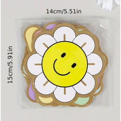 Daisy Sun Flower Pull Flag, Birthday Pull Flag, Macaron Color Pull Flower Birthday Decoration Supplies, Party Pull Flag