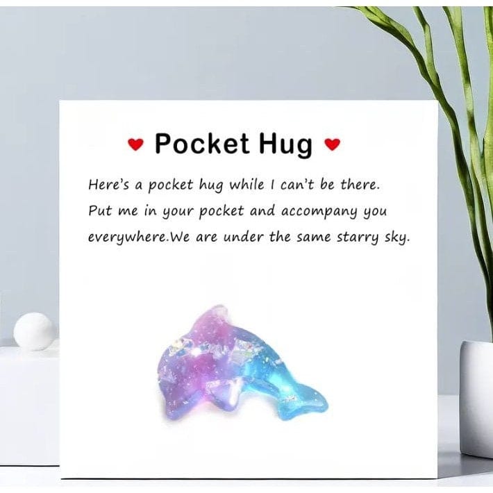 Dolphin Pocket Hug: Encouraging Greeting Card & Decor
