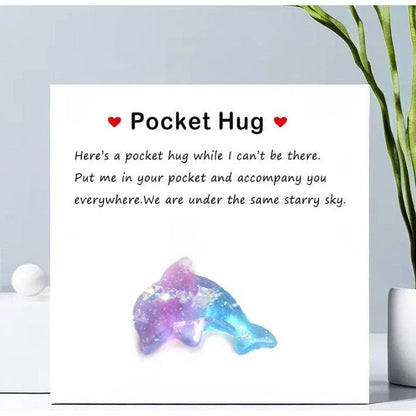 Dolphin Pocket Hug: Encouraging Greeting Card & Decor