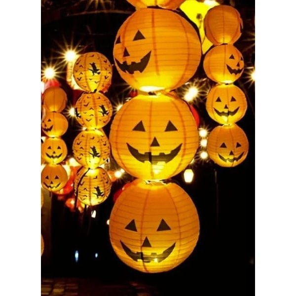 Enchant Your Halloween with our Smiling Paper Lantern for Outdoor Magic & Spooky Delight. Elevate Decor with Warm Glow and Whimsy!