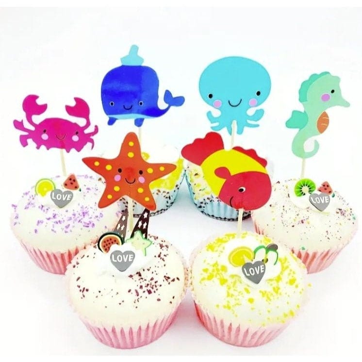 Enchanting Mermaid Ocean Cupcake Toppers - Undersea Party Decor