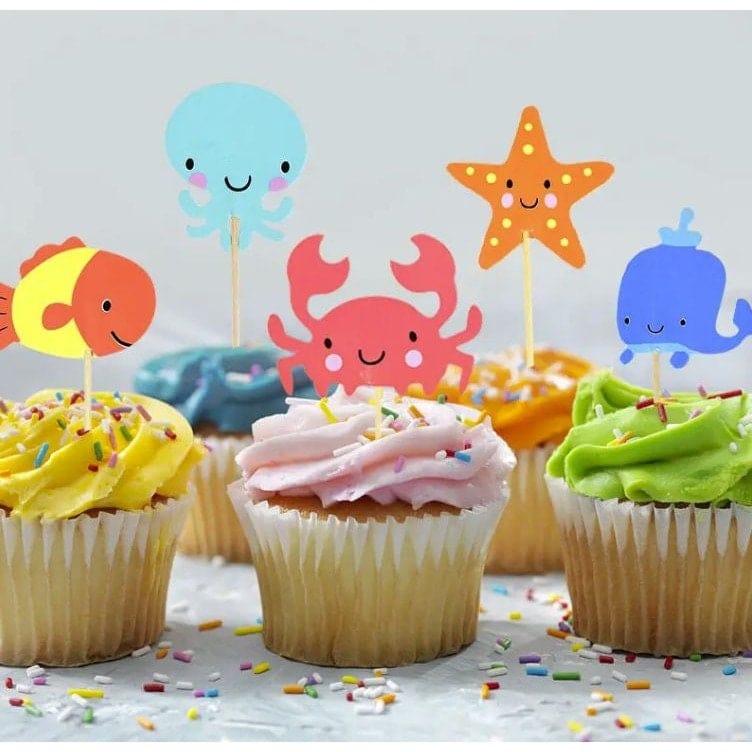 Enchanting Mermaid Ocean Cupcake Toppers - Undersea Party Decor