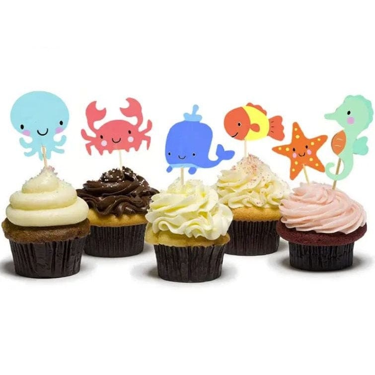 Enchanting Mermaid Ocean Cupcake Toppers - Undersea Party Decor