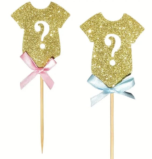 Gender Reveal Cupcake Toppers, Gender Reveal Baby Shower Cake Decor, Baby Shower Cake Decor, Party Supplies, Baking Supplies