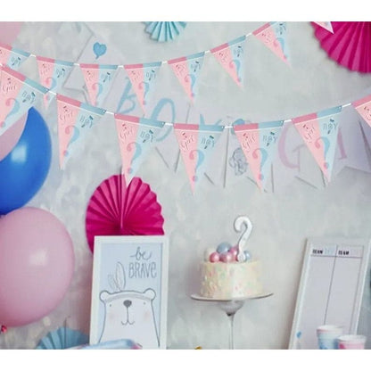 Gender Reveal Flag Decor Set: Celebrate with Fun