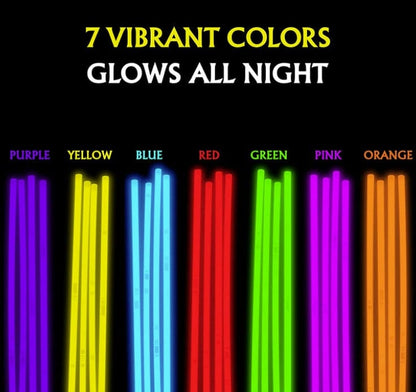 Glow Stick Necklaces & Bracelets with Connectors, Patriotic Party Favors, Glow In The Dark Party Supplies, 8" long, Great for all events!