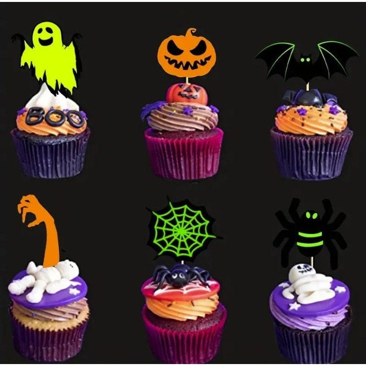 Glowing Halloween Cake Decor: 6 Fluorescent Spooky Inserts!