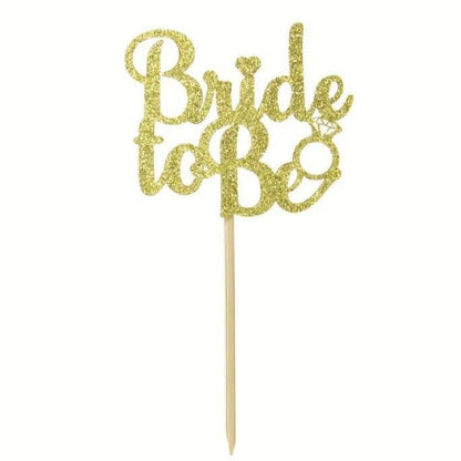 Golden Bride To Be Cupcake Toppers, Wedding Proposal Series Cake And Dessert Table Decor, Party Supplies, Cake Decor Supplies