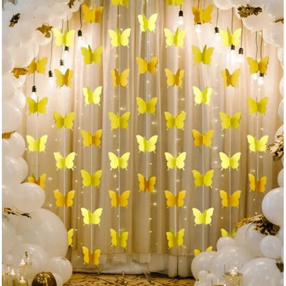 Green 3D Paper Butterfly Garland: DIY Wedding, Party, and Birthday Hanging Decorations