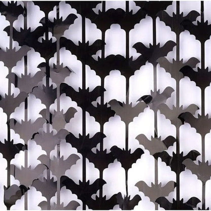 Halloween Bat Rain Silk Curtain for Enchanting Party Ambiance. Elevate Decor with Intriguing Shadows