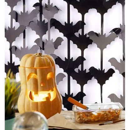 Halloween Bat Rain Silk Curtain for Enchanting Party Ambiance. Elevate Decor with Intriguing Shadows