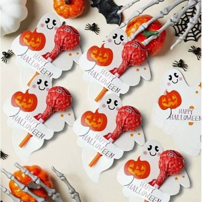 Halloween Pumpkin Lollipop and Cake Pop Decoration Card: Instantly Elevate Your Treats and Decor with Festive Charm!