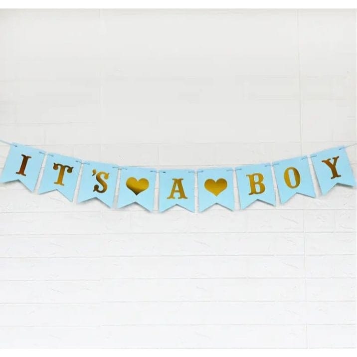 It's a Boy! Baby Shower Banner: Christening Decor