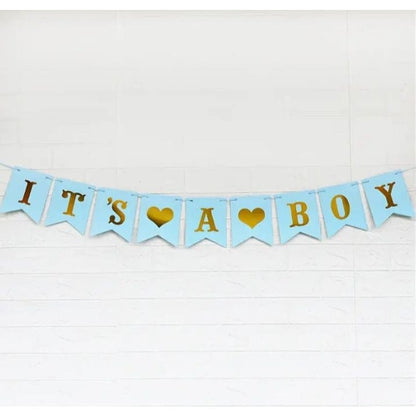 It's a Boy! Baby Shower Banner: Christening Decor