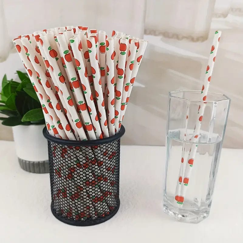 Juicy Delight: Fruit-Themed Eco-Friendly Paper Straws for Vibrant Sipping Experiences