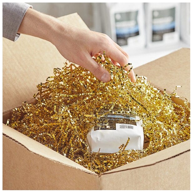Metallic Gold Crinkle Paper, Void filler, Shredded paper, Gift box filler & Wrapping, Basket Cushioning, wedding gift box, present stuffing
