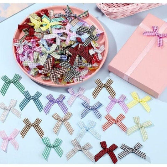 Mini Ribbon Craft Bows, Small Multicolor DIY Craft Tiny Bows for Presents, Bowknot for Gift Wrapping, scrapbooking, hair clips and much more