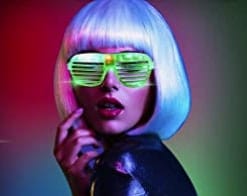 Neon Glow Glasses Set, LED glow glasses set includes 6 neon colors (red, purple, white, blue, green, and pink)