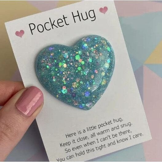 Pocket Hugging Heart: Glitter Glass Love Gift