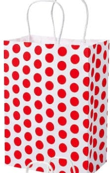 Polka Dot Bags with Handle-Mixed Colors Treat Bags-Favor Bags-Birthday Party-Bags-Red-Yellow-Blue-Green-Orange