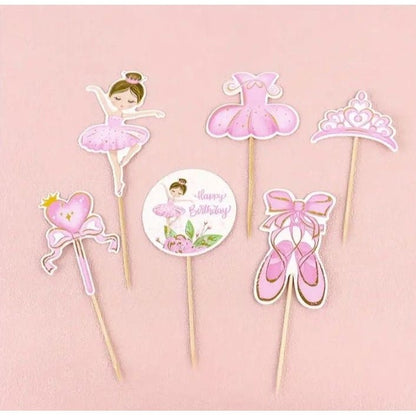 Princess Ballet Cake Topper Set: Party & Dessert Decor