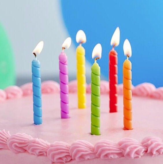 Rainbow Color Spiral Candles - 24/Pack, Great for birthdays and Celebrations!