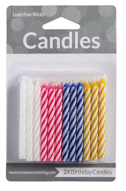 Rainbow Color Spiral Candles - 24/Pack, Great for birthdays and Celebrations!