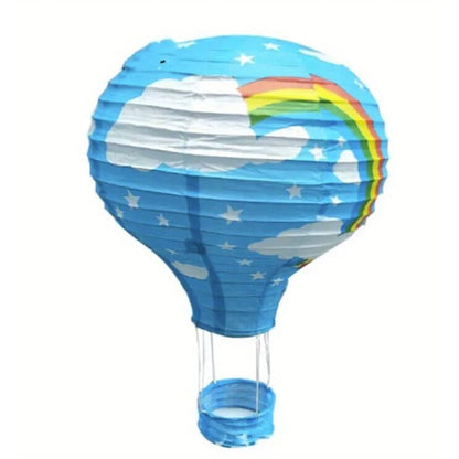 Rainbow Hot Air Balloon Lanterns: Festive Paper Decor for Weddings, Parties & More!