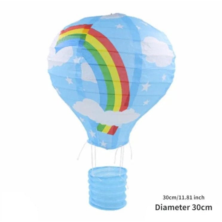 Rainbow Hot Air Balloon Lanterns: Festive Paper Decor for Weddings, Parties & More!