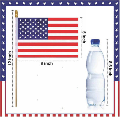 American flag size compared to a bottle of water