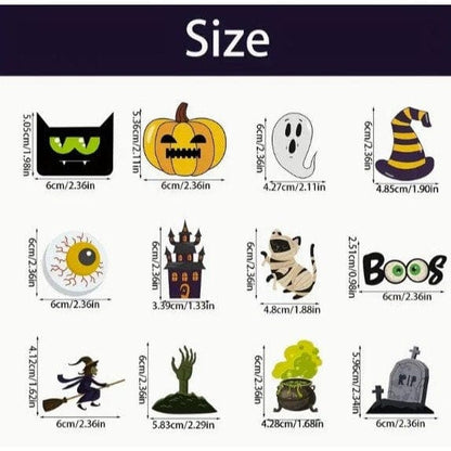 Spooky Halloween Cake Topper: 12pcs Paper Cup Flags with Pumpkin, Spider, Witch!