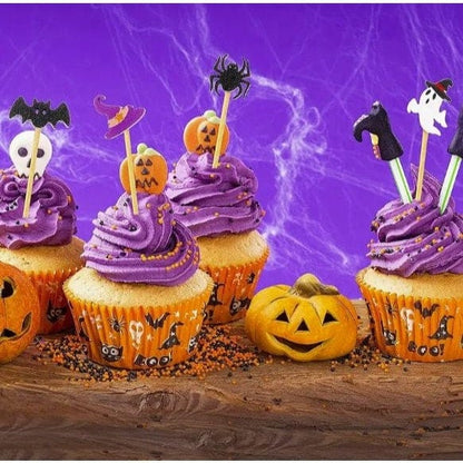 Spooky Halloween Toothpick Set: Pumpkin, Spider, Ghost Picks